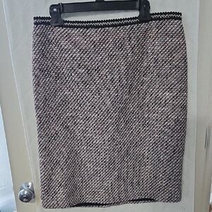 Talbots Black and White Twees Pencil Skirt